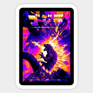 Retro Godzilla Alien Sticker